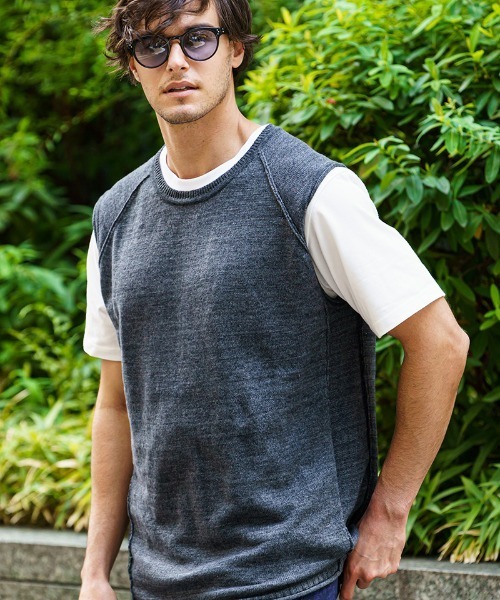 wjk（ダヴルジェイケイ）の「mcg2950-roll knit vest ベスト（ベスト・メンズ・ライトグレー/グリーン系その他/チャコール・S/M/L/XL）」の3枚目の写真