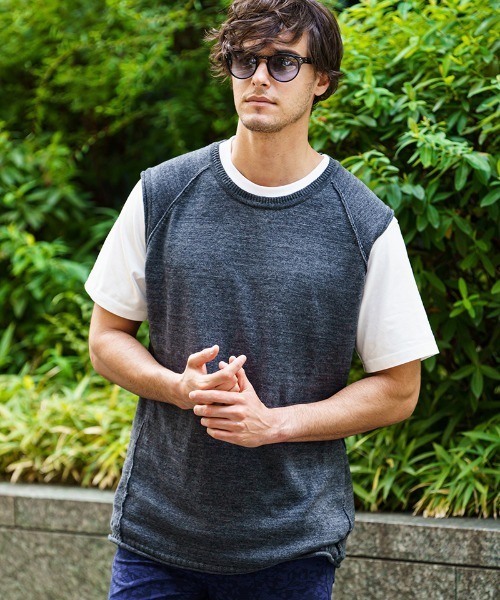 wjk（ダヴルジェイケイ）の「mcg2950-roll knit vest ベスト（ベスト・メンズ・ライトグレー/グリーン系その他/チャコール・S/M/L/XL）」の9枚目の写真