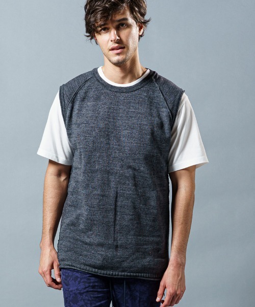 wjk（ダヴルジェイケイ）の「mcg2950-roll knit vest ベスト（ベスト・メンズ・ライトグレー/グリーン系その他/チャコール・S/M/L/XL）」の13枚目の写真