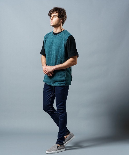 wjk（ダヴルジェイケイ）の「mcg2950-roll knit vest ベスト（ベスト・メンズ・ライトグレー/グリーン系その他/チャコール・S/M/L/XL）」の7枚目の写真