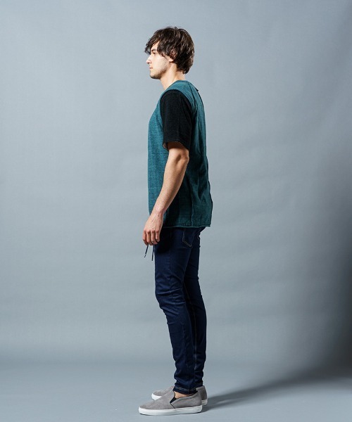 wjk（ダヴルジェイケイ）の「mcg2950-roll knit vest ベスト（ベスト・メンズ・ライトグレー/グリーン系その他/チャコール・S/M/L/XL）」の4枚目の写真