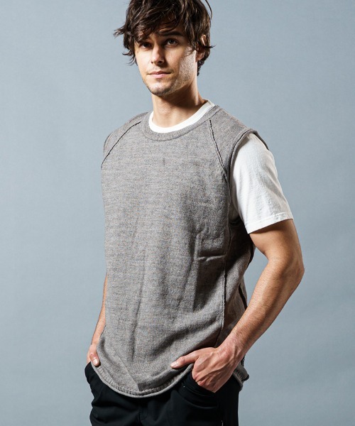wjk（ダヴルジェイケイ）の「mcg2950-roll knit vest ベスト（ベスト・メンズ・ライトグレー/グリーン系その他/チャコール・S/M/L/XL）」の18枚目の写真