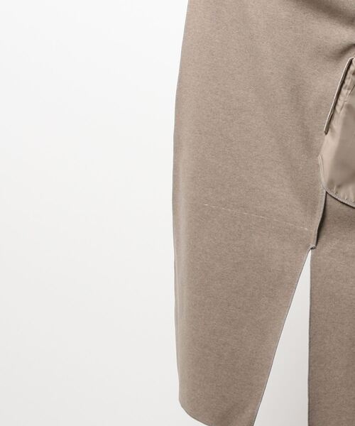 Settimissimo（セッティミッシモ）の「ダブルフェイスノーカラーロングコート（ノーカラーコート・レディース・キナリ/ブラウン・FREE）」の4枚目の写真