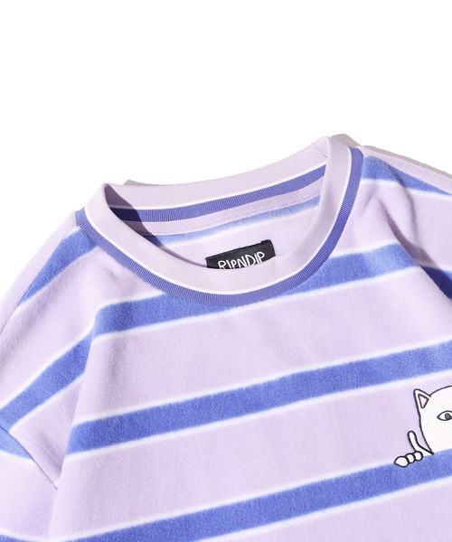 RIPNDIP(リップンディップ)の「RIP N DIP/リップンディップ Peeking Nermal Brushed Fleece Crewneck クルーネックフリース ボーダー オーバーサイズ(スウェット・メンズ・ラベンダー・M/L/XL)」の13枚目の写真