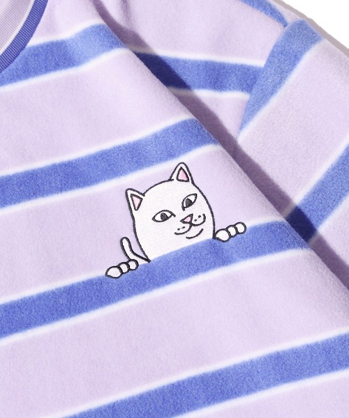 RIPNDIP(リップンディップ)の「RIP N DIP/リップンディップ Peeking Nermal Brushed Fleece Crewneck クルーネックフリース ボーダー オーバーサイズ(スウェット・メンズ・ラベンダー・M/L/XL)」の15枚目の写真