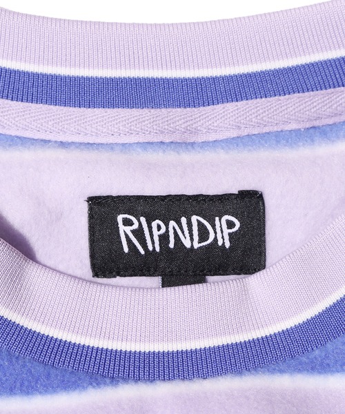 RIPNDIP(リップンディップ)の「RIP N DIP/リップンディップ Peeking Nermal Brushed Fleece Crewneck クルーネックフリース ボーダー オーバーサイズ(スウェット・メンズ・ラベンダー・M/L/XL)」の14枚目の写真