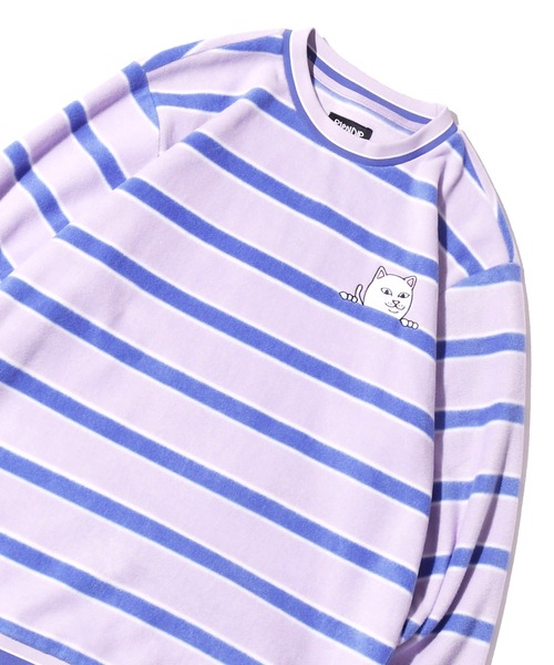 RIPNDIP(リップンディップ)の「RIP N DIP/リップンディップ Peeking Nermal Brushed Fleece Crewneck クルーネックフリース ボーダー オーバーサイズ(スウェット・メンズ・ラベンダー・M/L/XL)」の17枚目の写真