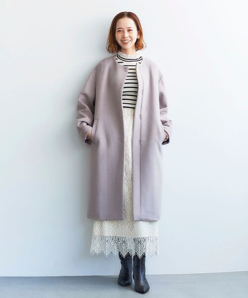 le.coeur blanc(ルクールブラン)の「ウールブレンドノーカラー le.coeur blanc(ルクールブラン)の「ウールブレンドノーカラー