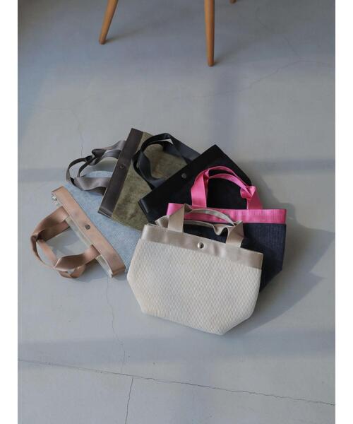 AMERICAN HOLIC（アメリカンホリック）の「【WEB限定】コーデュロイミニトート（トートバッグ・レディース・ブラック/ネイビー/カーキ/サックスブルー/アイボリー・FREE）」の11枚目の写真