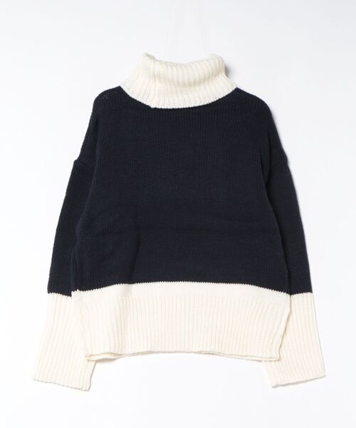 KOBE LETTUCE（コウベレタス）の「カラーブロックニット[C5761]（ニット/セーター・レディース・ブラウン系その他/ブルー系その他/グリーン系その他・FREE）」の5枚目の写真