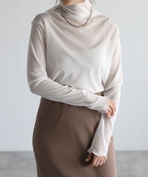 amini | 【2022 S/S】ハイネックシアーインナートップス(Tシャツ/カットソー)