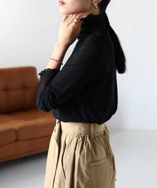 ハイネックシアーインナートップス（Tシャツ/カットソー