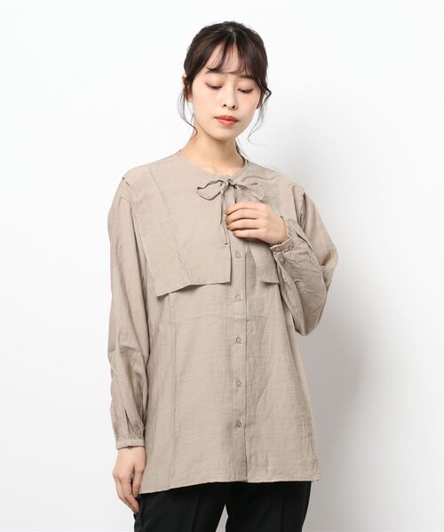 RMKさん専用qbag moeとBONLECILLブラウス Samansa Mos2 blue（サマンサモスモスブルー）の「ビッグ衿ブラウス