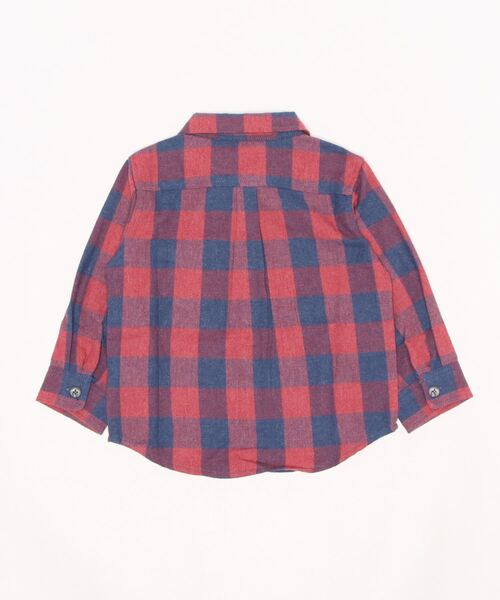 Love&Peace&Money（ラブアンドピースアンドマネー）の「蝶タイチェックシャツ（シャツ/ブラウス・キッズ・レッド/マスタード・110cm/100cm/120cm/130cm/90cm）」の3枚目の写真