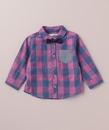 蝶タイチェックシャツ