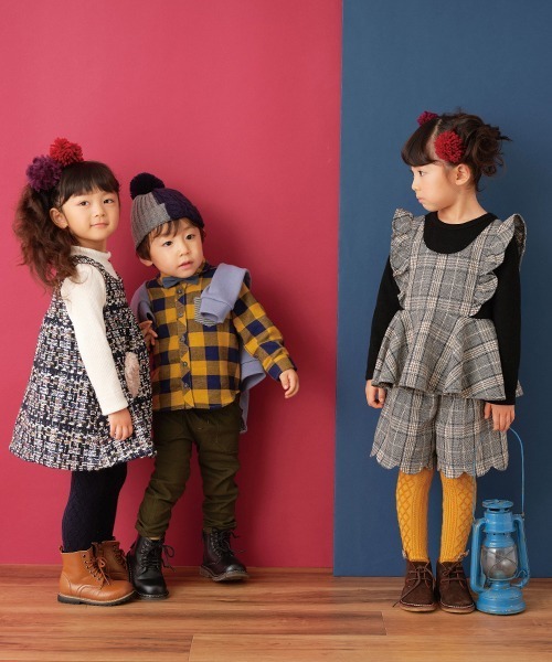 Love&Peace&Money（ラブアンドピースアンドマネー）の「蝶タイチェックシャツ（シャツ/ブラウス・キッズ・レッド/マスタード・110cm/100cm/120cm/130cm/90cm）」の7枚目の写真