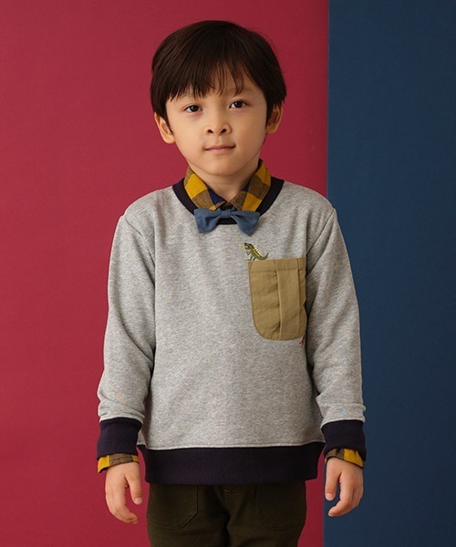 Love&Peace&Money（ラブアンドピースアンドマネー）の「蝶タイチェックシャツ（シャツ/ブラウス・キッズ・レッド/マスタード・110cm/100cm/120cm/130cm/90cm）」の8枚目の写真