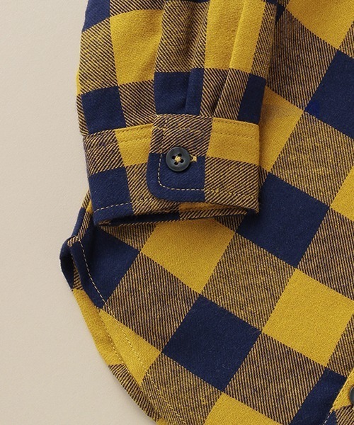 Love&Peace&Money（ラブアンドピースアンドマネー）の「蝶タイチェックシャツ（シャツ/ブラウス・キッズ・レッド/マスタード・110cm/100cm/120cm/130cm/90cm）」の12枚目の写真