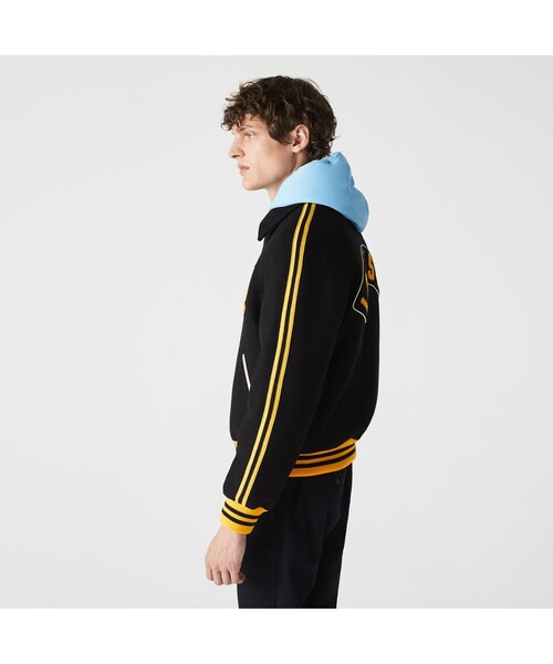 LACOSTE L!VE(ラコステライブ)の「LACOSTE L!VE ベーシックバーシティジャケット(ブルゾン・メンズ・ブラック・46/48/50/52)」の5枚目の写真