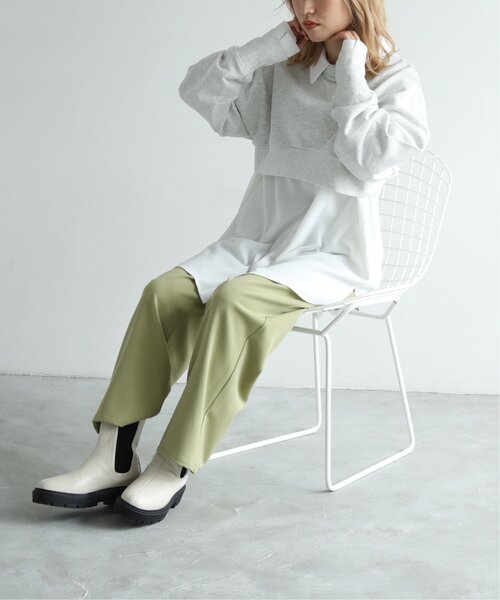 RAY CASSIN(レイカズン)の「TRチェックアソート2タックストレートパンツ(スラックス・レディース・パープル/ライトカーキ/キナリ/ベージュ系・SMALL/MEDIUM)」の17枚目の写真
