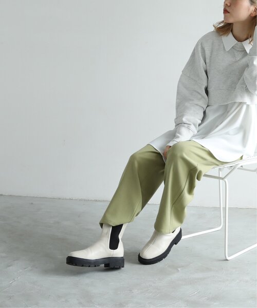 RAY CASSIN(レイカズン)の「TRチェックアソート2タックストレートパンツ(スラックス・レディース・パープル/ライトカーキ/キナリ/ベージュ系・SMALL/MEDIUM)」の18枚目の写真