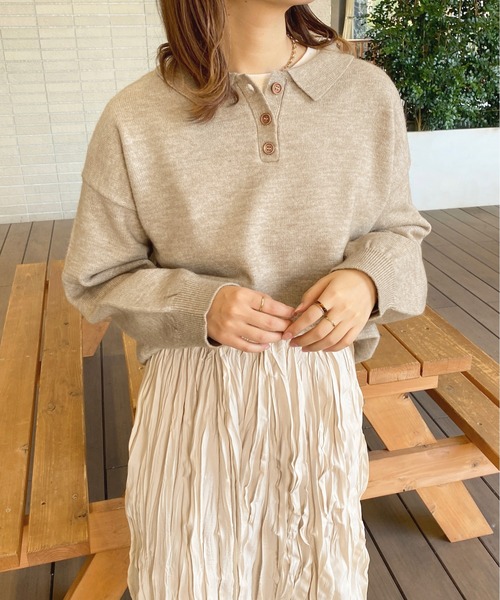 apres jour(アプレジュール)の「アソートポロニット【ZOZOTOWN限定アイテム】(ニット/セーター・レディース・オレンジ/アイボリー/ベージュ・X-LARGE/フリー)」の8枚目の写真