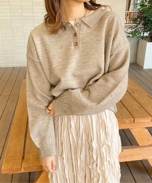 apres jour(アプレジュール)の「アソートポロニット【ZOZOTOWN限定アイテム】(ニット/セーター・レディース・オレンジ/アイボリー/ベージュ・X-LARGE/フリー)」の15枚目の写真