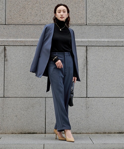 UR'S（ユアーズ）の「裾ダブルセンタープレスパンツ（その他パンツ・レディース・ブラック/ネイビー/グレイッシュベージュ/ホワイト・TM/S/M/L）」の13枚目の写真