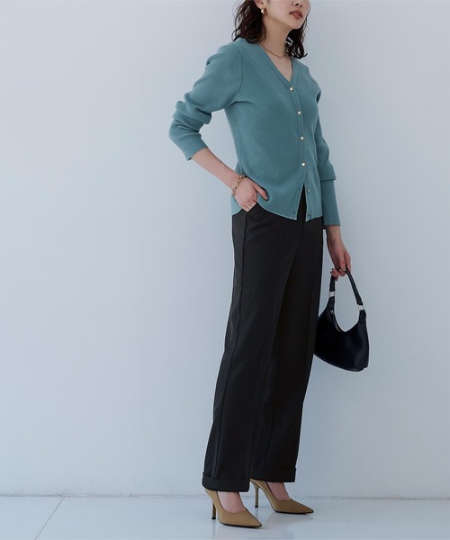 UR'S（ユアーズ）の「裾ダブルセンタープレスパンツ（その他パンツ・レディース・ブラック/ネイビー/グレイッシュベージュ/ホワイト・TM/S/M/L）」の7枚目の写真
