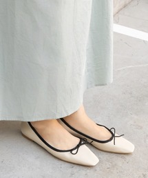 RANDA | ストレスフリー/ソフト 配色デザインスクエアバレエシューズ(バレエシューズ)