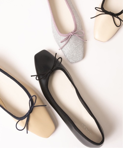 RANDA（ランダ）の「ストレスフリー/ソフト 配色デザインスクエアバレエシューズ（バレエシューズ・レディース・ブラック/ベージュ/シルバー/アイボリー・23/24/25/22/25.5/22.5/24.5/23.5/21.5）」の5枚目の写真