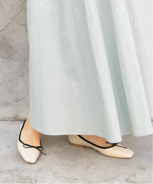 RANDA（ランダ）の「ストレスフリー/ソフト 配色デザインスクエアバレエシューズ（バレエシューズ・レディース・ブラック/ベージュ/シルバー/アイボリー・23/24/25/22/25.5/22.5/24.5/23.5/21.5）」の7枚目の写真