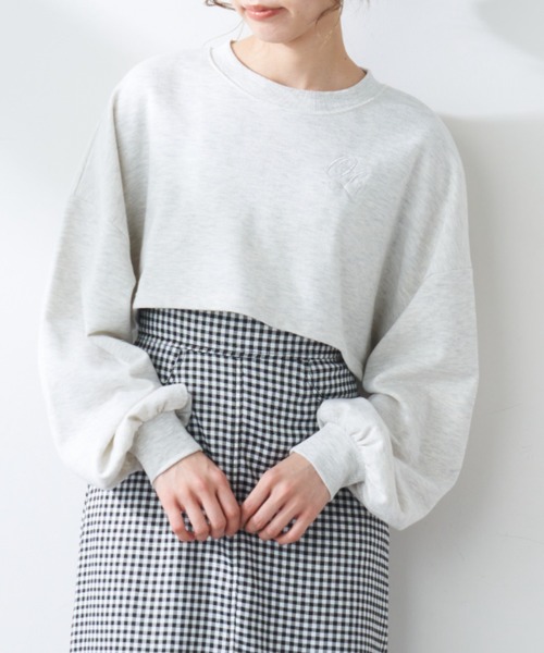 OLIVE des OLIVE(オリーブデオリーブ)の「クロップド丈トップス(Tシャツ/カットソー・レディース・チャコールグレー/オフホワイト/ミント・FREE)」の8枚目の写真