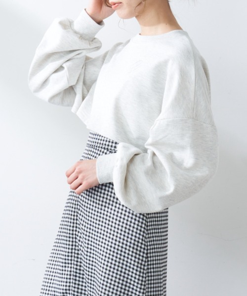 OLIVE des OLIVE(オリーブデオリーブ)の「クロップド丈トップス(Tシャツ/カットソー・レディース・チャコールグレー/オフホワイト/ミント・FREE)」の9枚目の写真