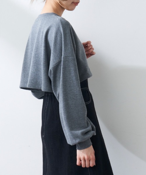 OLIVE des OLIVE(オリーブデオリーブ)の「クロップド丈トップス(Tシャツ/カットソー・レディース・チャコールグレー/オフホワイト/ミント・FREE)」の16枚目の写真