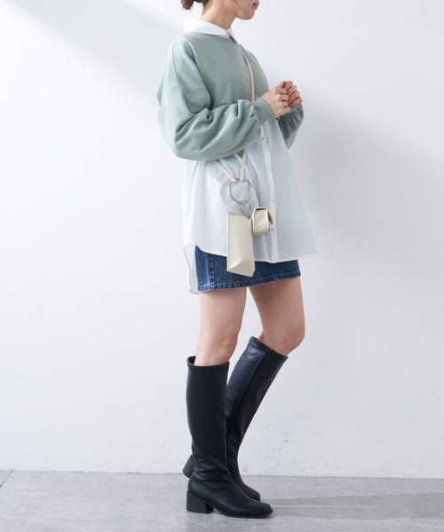 OLIVE des OLIVE(オリーブデオリーブ)の「クロップド丈トップス(Tシャツ/カットソー・レディース・チャコールグレー/オフホワイト/ミント・FREE)」の19枚目の写真