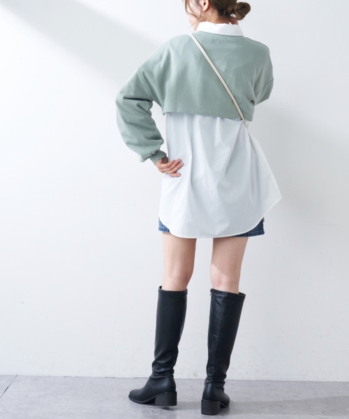 OLIVE des OLIVE(オリーブデオリーブ)の「クロップド丈トップス(Tシャツ/カットソー・レディース・チャコールグレー/オフホワイト/ミント・FREE)」の20枚目の写真