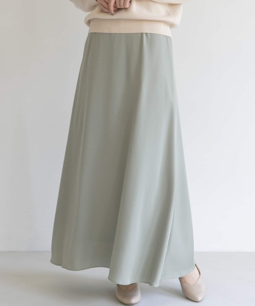 URBAN RESEARCH ROSSO（アーバンリサーチロッソ）の「シャンブレーサテンスカート（スカート・レディース・チャコールグレー/ミント/パープル系その他・36/38）」の12枚目の写真