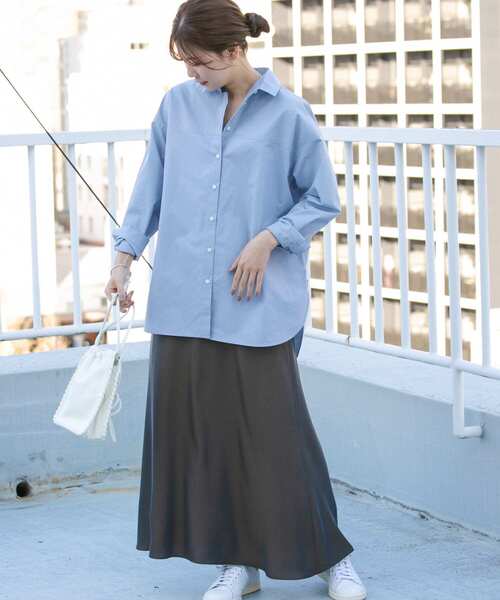 URBAN RESEARCH ROSSO（アーバンリサーチロッソ）の「シャンブレーサテンスカート（スカート・レディース・チャコールグレー/ミント/パープル系その他・36/38）」の16枚目の写真