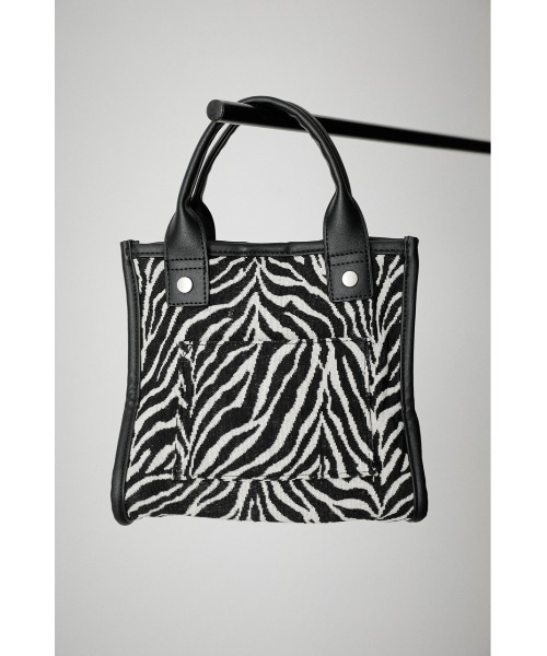 AZUL by moussy（アズールバイマウジー）の「LINEN LIKE MINI TOTE BAG/リネンライクミニトートバッグ（トートバッグ・レディース・マルチ/イエロー系その他/ブラック系その他・FREE）」の3枚目の写真