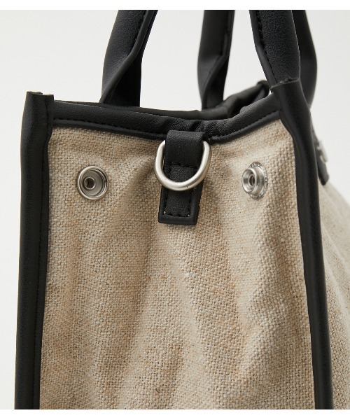 AZUL by moussy（アズールバイマウジー）の「LINEN LIKE MINI TOTE BAG/リネンライクミニトートバッグ（トートバッグ・レディース・マルチ/イエロー系その他/ブラック系その他・FREE）」の7枚目の写真