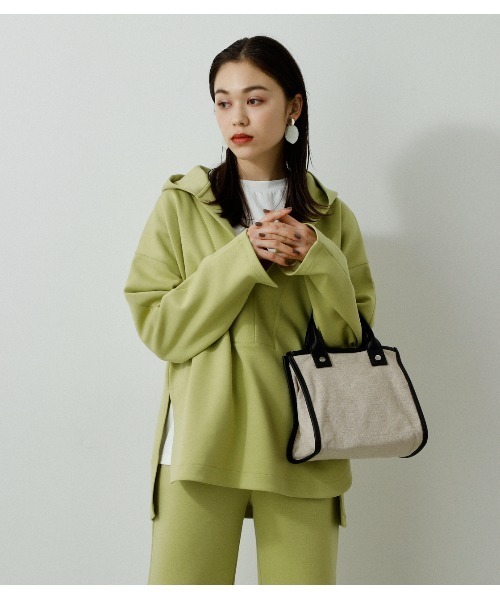 AZUL by moussy（アズールバイマウジー）の「LINEN LIKE MINI TOTE BAG/リネンライクミニトートバッグ（トートバッグ・レディース・マルチ/イエロー系その他/ブラック系その他・FREE）」の9枚目の写真