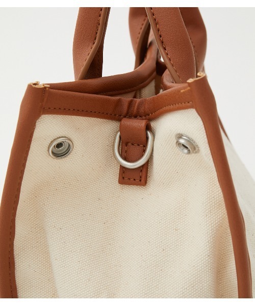 AZUL by moussy（アズールバイマウジー）の「LINEN LIKE MINI TOTE BAG/リネンライクミニトートバッグ（トートバッグ・レディース・マルチ/イエロー系その他/ブラック系その他・FREE）」の13枚目の写真