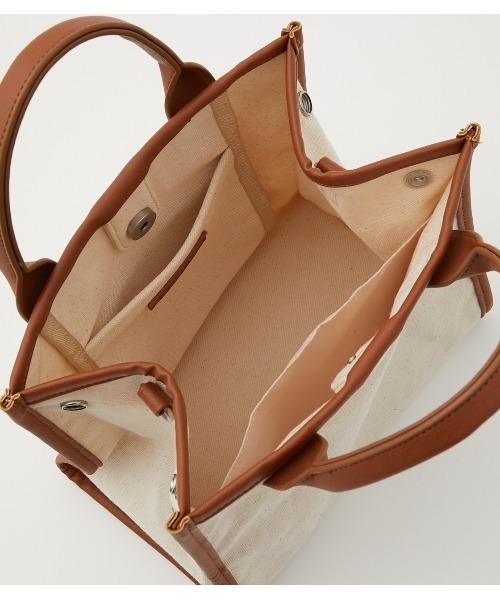 AZUL by moussy（アズールバイマウジー）の「LINEN LIKE MINI TOTE BAG/リネンライクミニトートバッグ（トートバッグ・レディース・マルチ/イエロー系その他/ブラック系その他・FREE）」の14枚目の写真