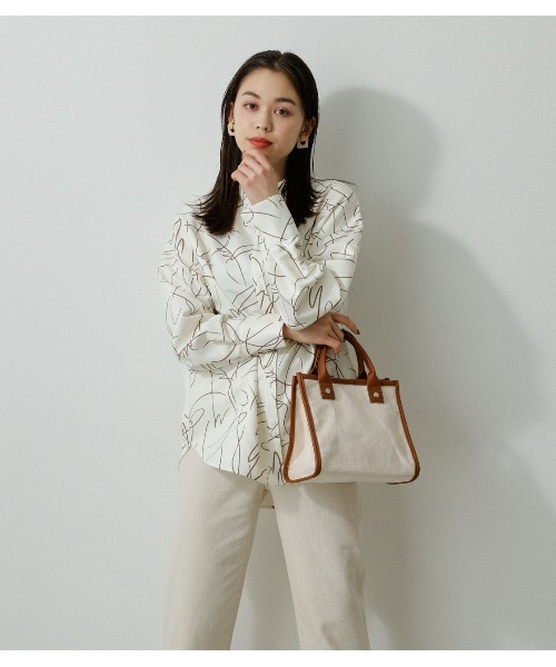 AZUL by moussy（アズールバイマウジー）の「LINEN LIKE MINI TOTE BAG/リネンライクミニトートバッグ（トートバッグ・レディース・マルチ/イエロー系その他/ブラック系その他・FREE）」の15枚目の写真