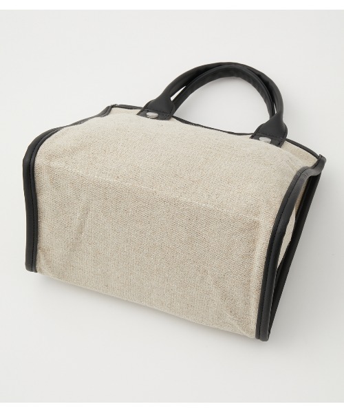 AZUL by moussy（アズールバイマウジー）の「LINEN LIKE MINI TOTE BAG/リネンライクミニトートバッグ（トートバッグ・レディース・マルチ/イエロー系その他/ブラック系その他・FREE）」の6枚目の写真