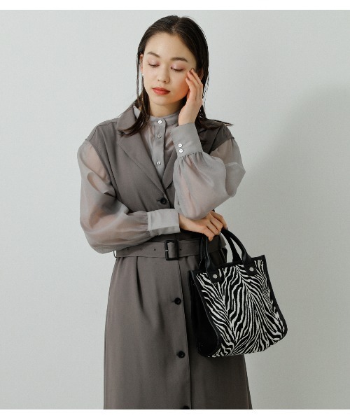 AZUL by moussy（アズールバイマウジー）の「LINEN LIKE MINI TOTE BAG/リネンライクミニトートバッグ（トートバッグ・レディース・マルチ/イエロー系その他/ブラック系その他・FREE）」の16枚目の写真