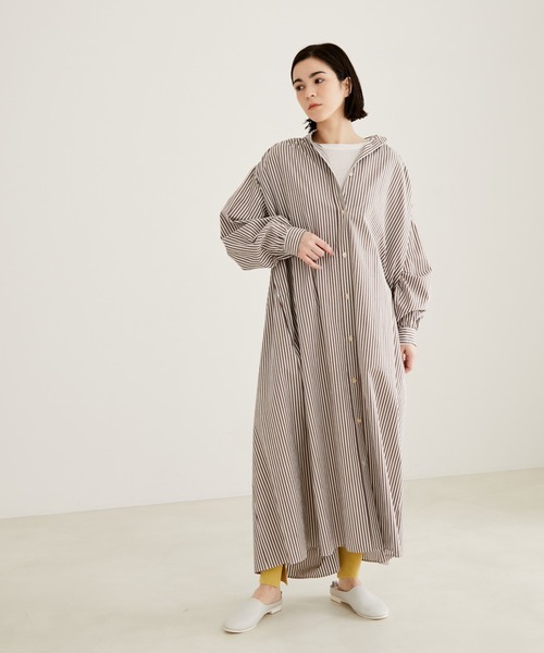 セール ストライプスタンドカラーシャツワンピース ワンピース Salon Adam Et Rope サロン アダム エ ロペ のファッション通販 Zozotown