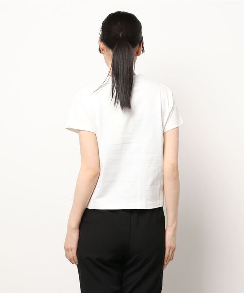 Thomas magpie(トーマスマグパイ)の「【THOMAS MAGPIE】30/2 スーパーコットンフロントロゴT(Tシャツ/カットソー・レディース・ホワイト/ネイビー・M)」の3枚目の写真