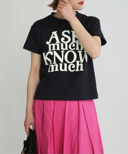 Thomas magpie(トーマスマグパイ)の「【THOMAS MAGPIE】30/2 スーパーコットンフロントロゴT(Tシャツ/カットソー・レディース・ホワイト/ネイビー・M)」の2枚目の写真